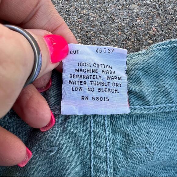 VTG 90s Bongo High Rise Button Fly Wedgie Fit Sage Green Jean Shorts 25” waist - Picture 5 of 10